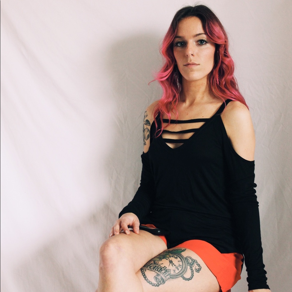 CR Off the Shoulder Black Top